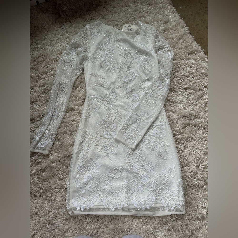 Blake long sleeve floral beaded mini dress size small